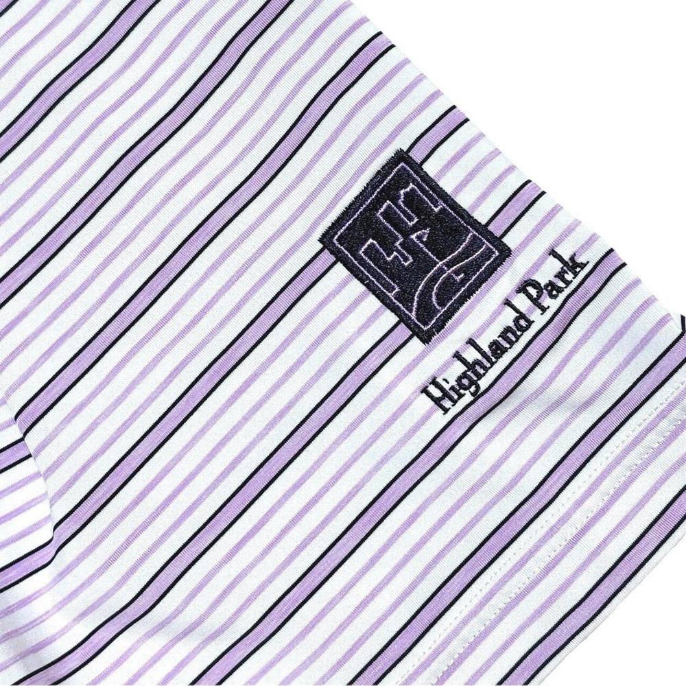 FootJoy Golf Polo Shirt Mens Large Purple Short Sleeve Striped Performance FJ - Picture 4 of 8